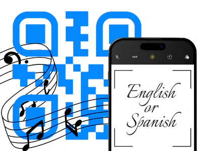 English or Spanish QR code